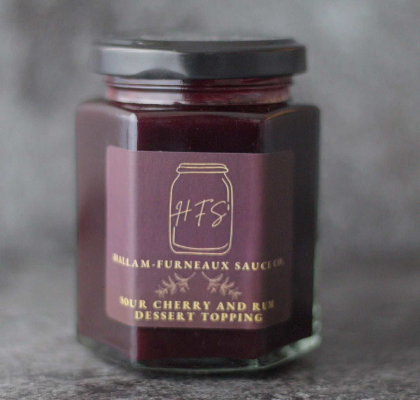 Sour cherry and rum dessert topping